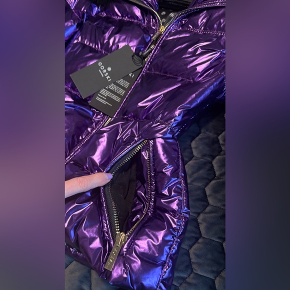 NEW WITH TAGS GORSKI Purple Apres-Ski Jacket with Detachable Fox Hood Trim - XS - Picture 16 of 16